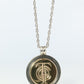 Tiffany and Co LOGO Pendant. 18k Sterling Silver 925 Medallion Coin Necklace.