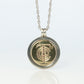 Tiffany and Co LOGO Pendant. 18k Sterling Silver 925 Medallion Coin Necklace.