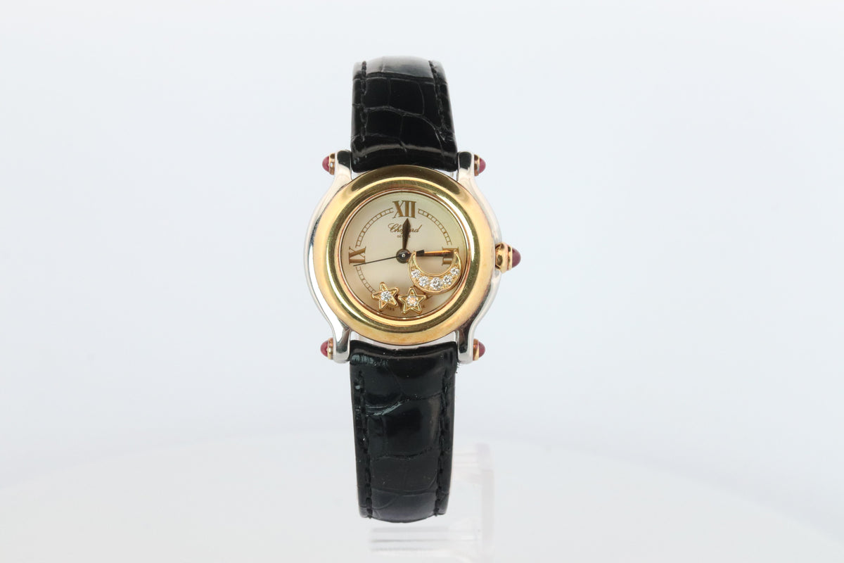 Chopard Happy Sport Moon and Stars Diamond Watch. Chopard LUC 27/8246-21 Ladies