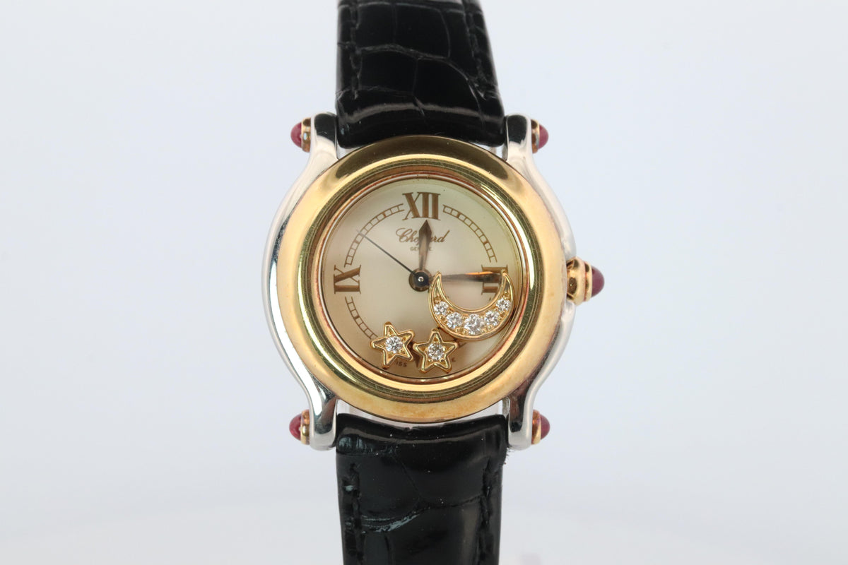 Chopard Happy Sport Moon and Stars Diamond Watch. Chopard LUC 27/8246-21 Ladies