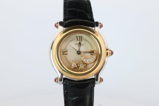 Chopard Happy Sport Moon and Stars Diamond Watch. Chopard LUC 27/8246-21 Ladies