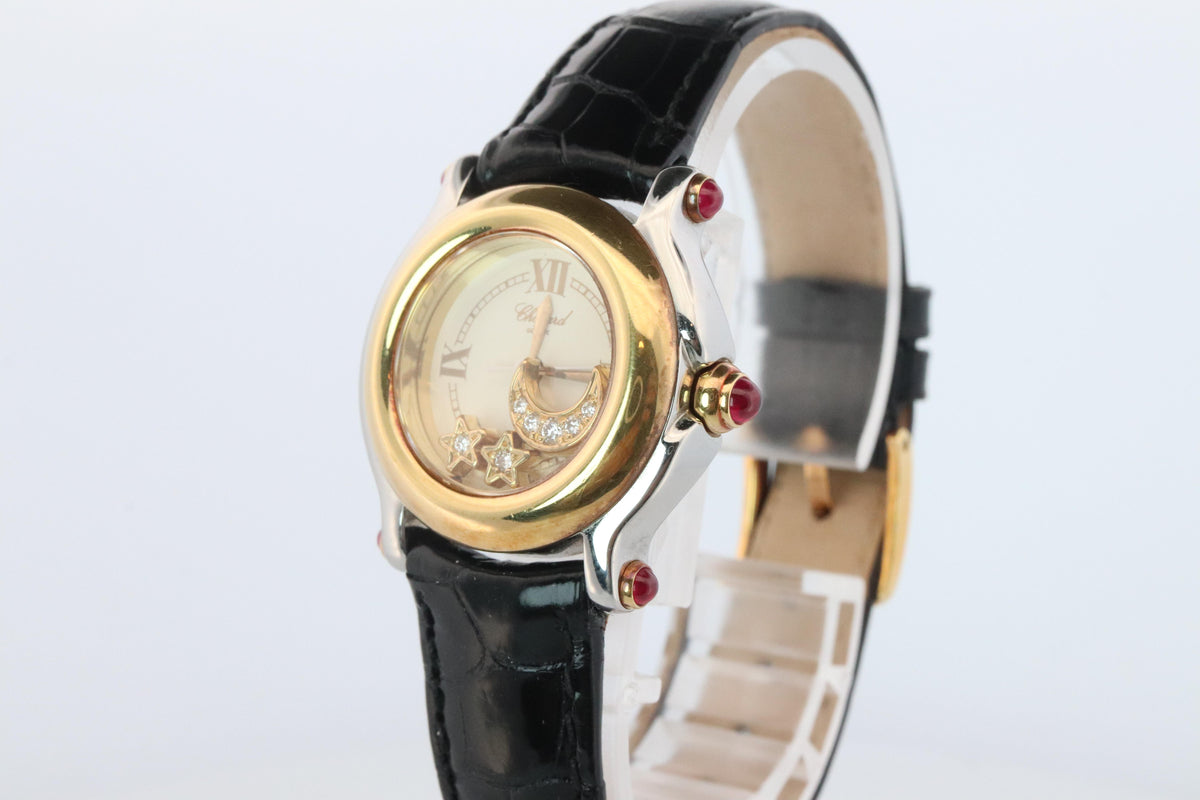 Chopard Happy Sport Moon and Stars Diamond Watch. Chopard LUC 27/8246-21 Ladies