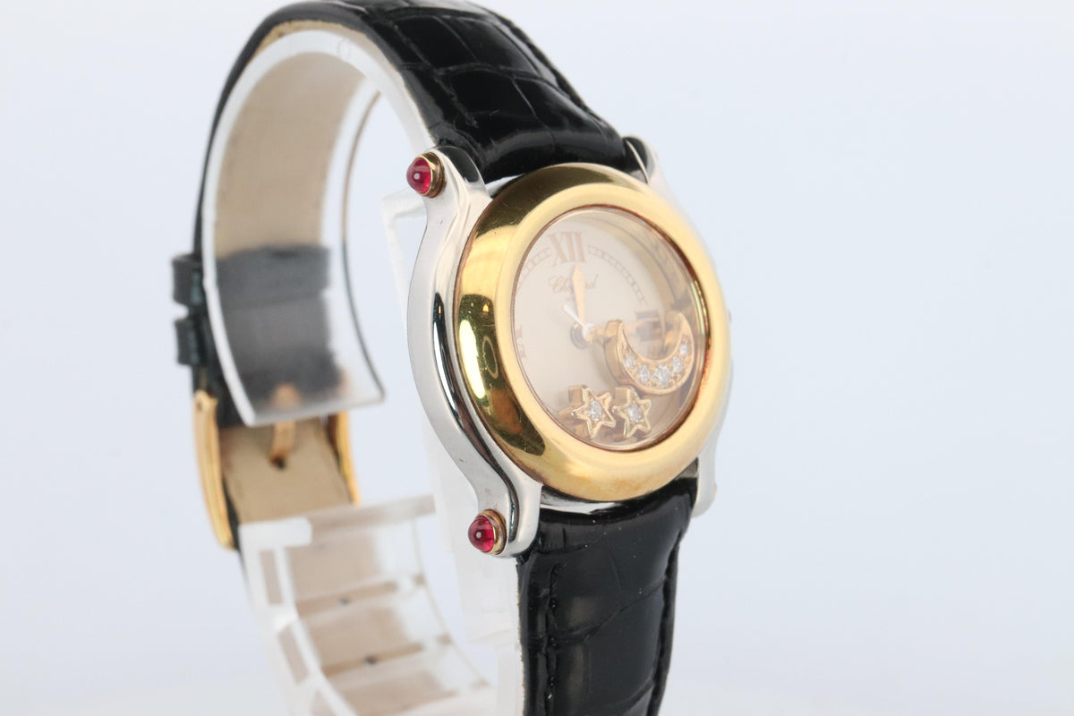 Chopard Happy Sport Moon and Stars Diamond Watch. Chopard LUC 27/8246-21 Ladies