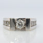 14-Karat-Diamant-Solitär mit Akzenten. 1,09ctw Diamanten Vintage 14k Verlobungs- oder Ehering.