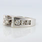 14-Karat-Diamant-Solitär mit Akzenten. 1,09ctw Diamanten Vintage 14k Verlobungs- oder Ehering.