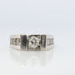 14-Karat-Diamant-Solitär mit Akzenten. 1,09ctw Diamanten Vintage 14k Verlobungs- oder Ehering.