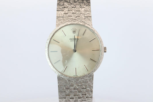 Genuine 18k Rolex 3601 Watch. 18k WG Rolex 31mm CELLINI SERVICED.