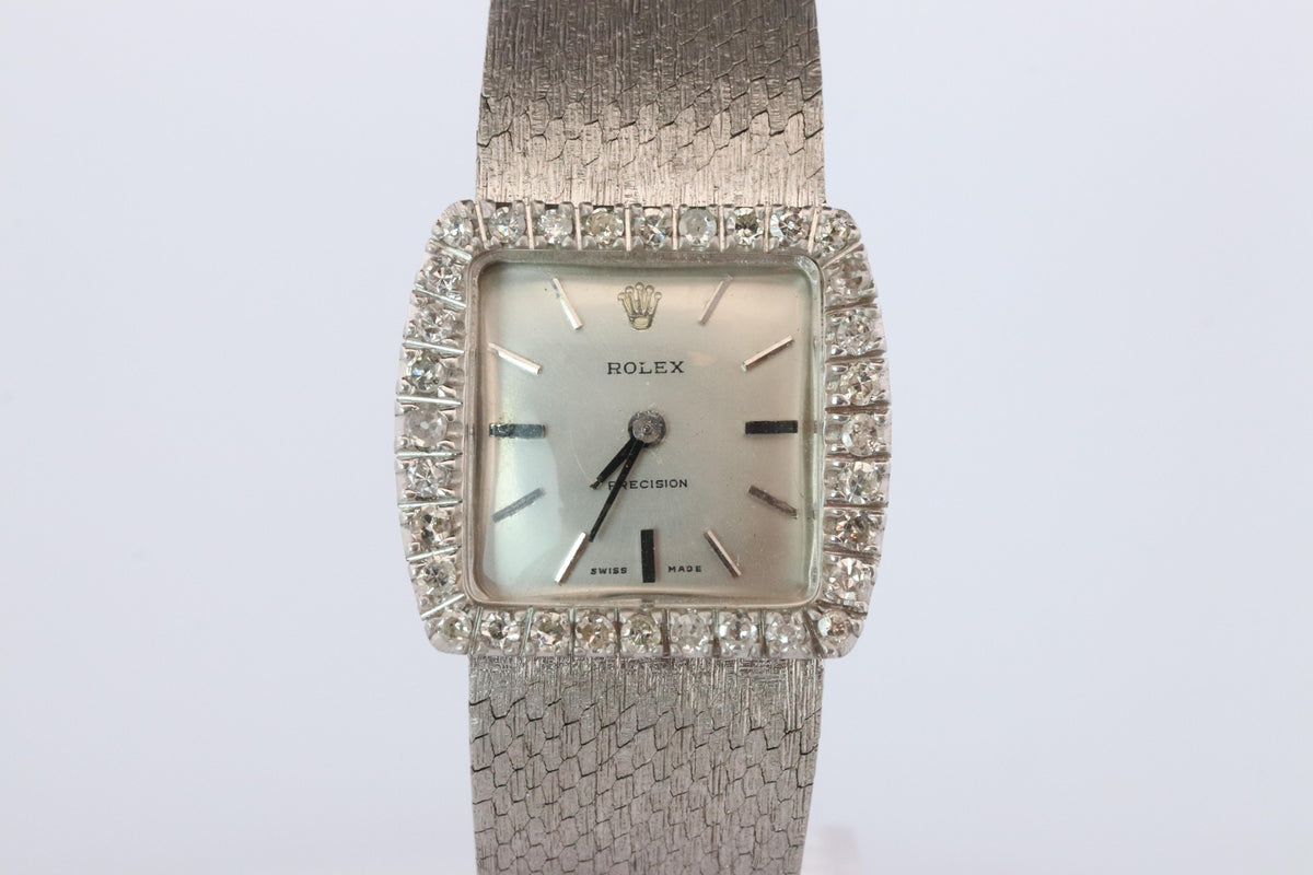 Genuine Rolex Watch. Diamond Bezel 1972 Ladies Manual ROLEX 2611 Precision