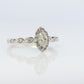 Marquise-Diamant-Solitär-Halo-Ring. 14 Karat Weißgold HALO Diamant Petite 0,20 ct Verlobungsring st(161/00)