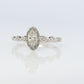 Marquise-Diamant-Solitär-Halo-Ring. 14 Karat Weißgold HALO Diamant Petite 0,20 ct Verlobungsring st(161/00)