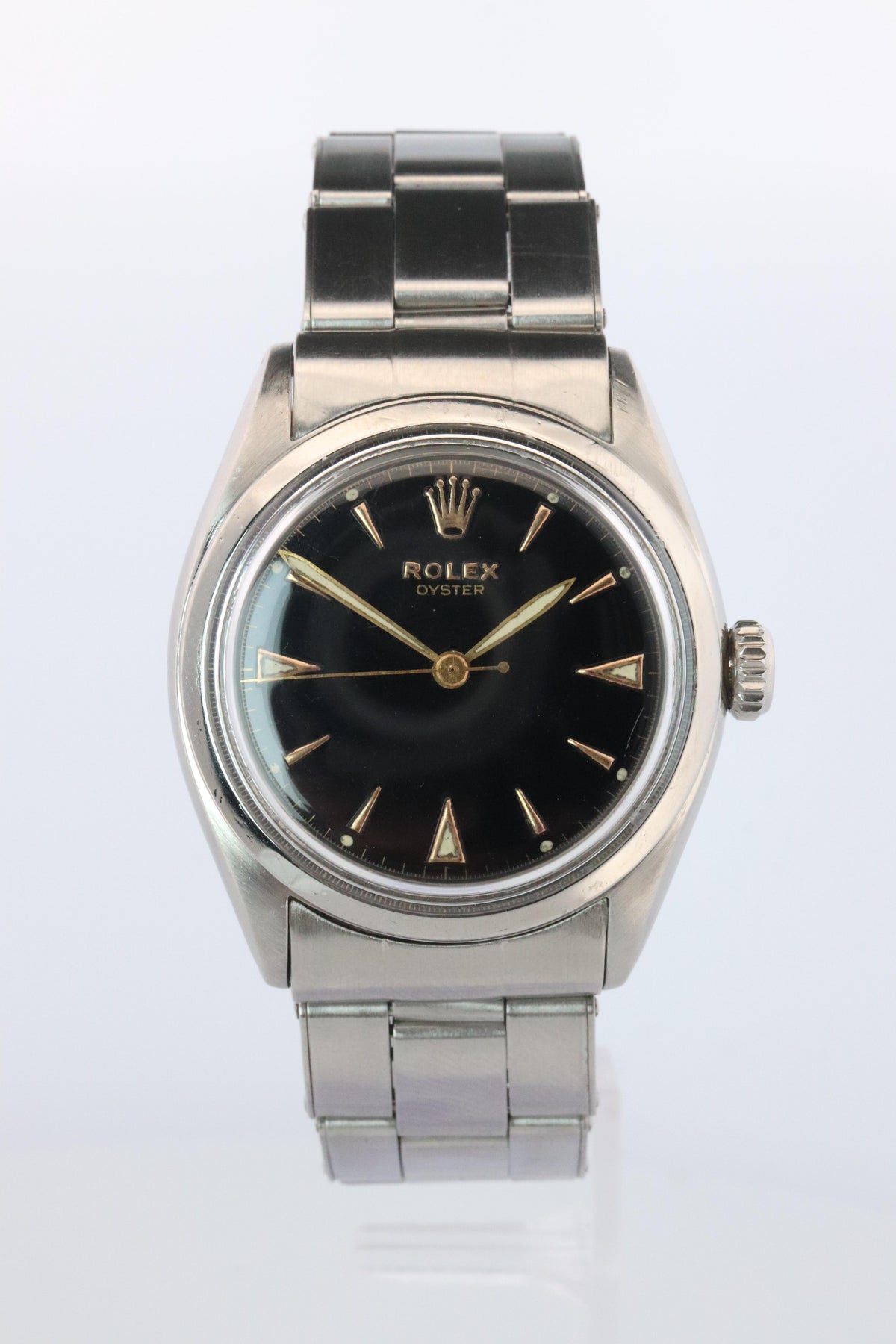 ROLEX Watch. Rolex ref. 6022 Rare Black Dial 1960s Mens Rolex watch.