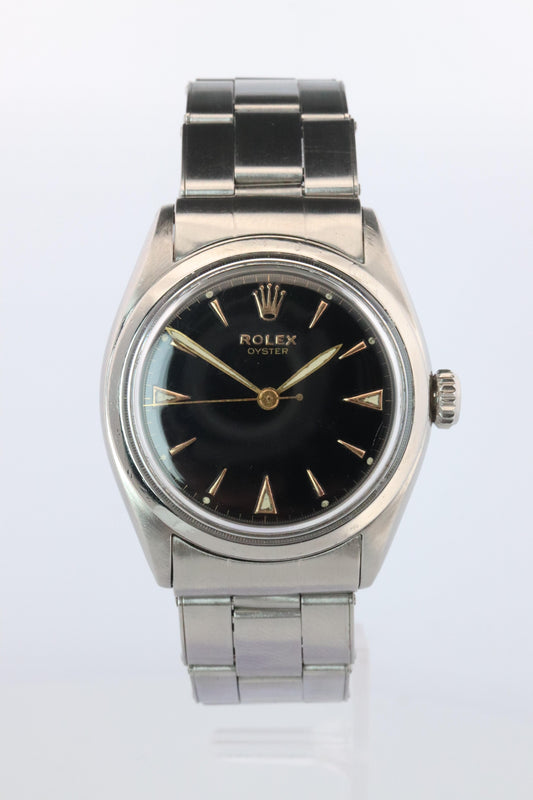 ROLEX Watch. Rolex ref. 6022 Rare Black Dial 1960s Mens Rolex watch.