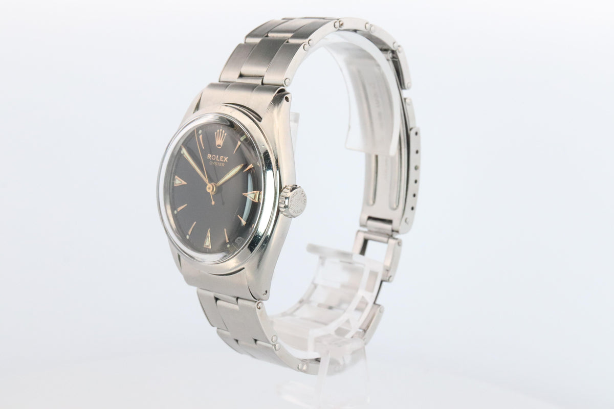ROLEX Watch. Rolex ref. 6022 Rare Black Dial 1960s Mens Rolex watch.