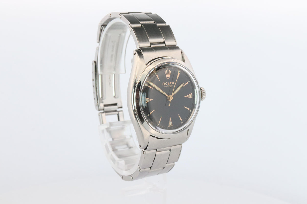 ROLEX Watch. Rolex ref. 6022 Rare Black Dial 1960s Mens Rolex watch.