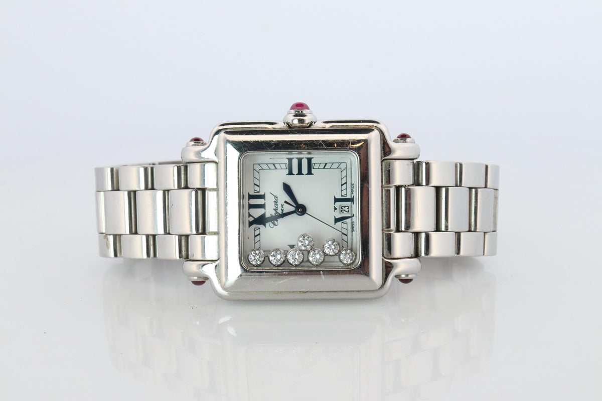 Chopard Happy Sport Square Diamond Watch. Chopard LUC 27/8349-21 Ladies