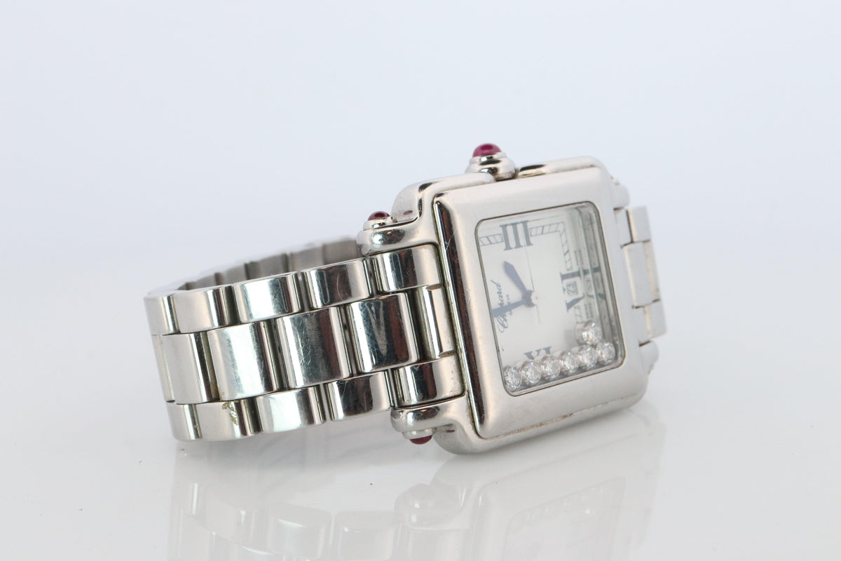 Chopard Happy Sport Square Diamond Watch. Chopard LUC 27/8349-21 Ladies