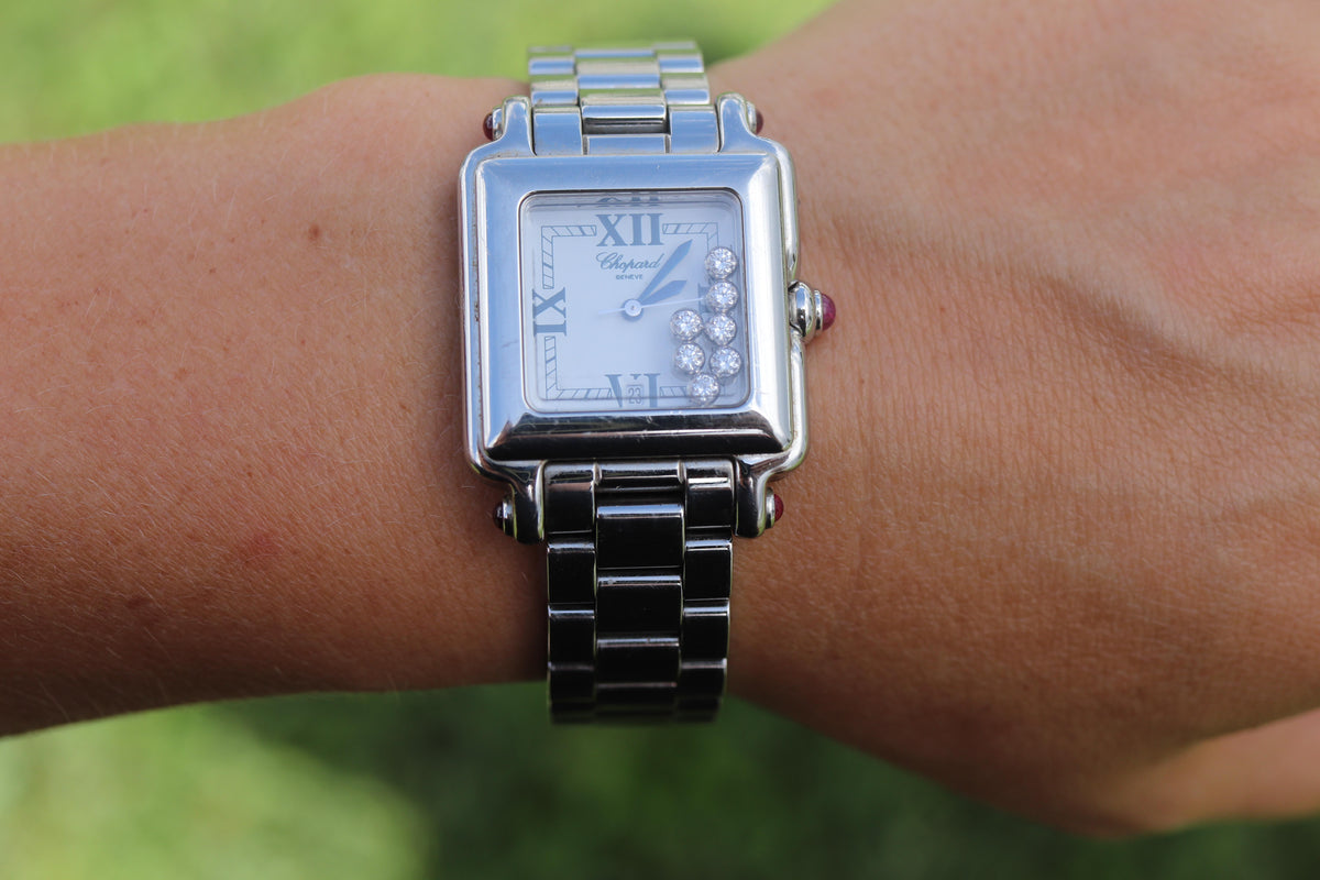 Chopard Happy Sport Square Diamond Watch. Chopard LUC 27/8349-21 Ladies