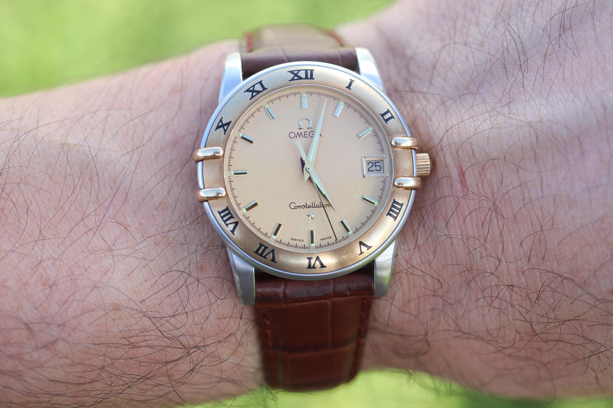 Omega Watch. Mens Omega 34mm Constellation Manhattan 18k SS