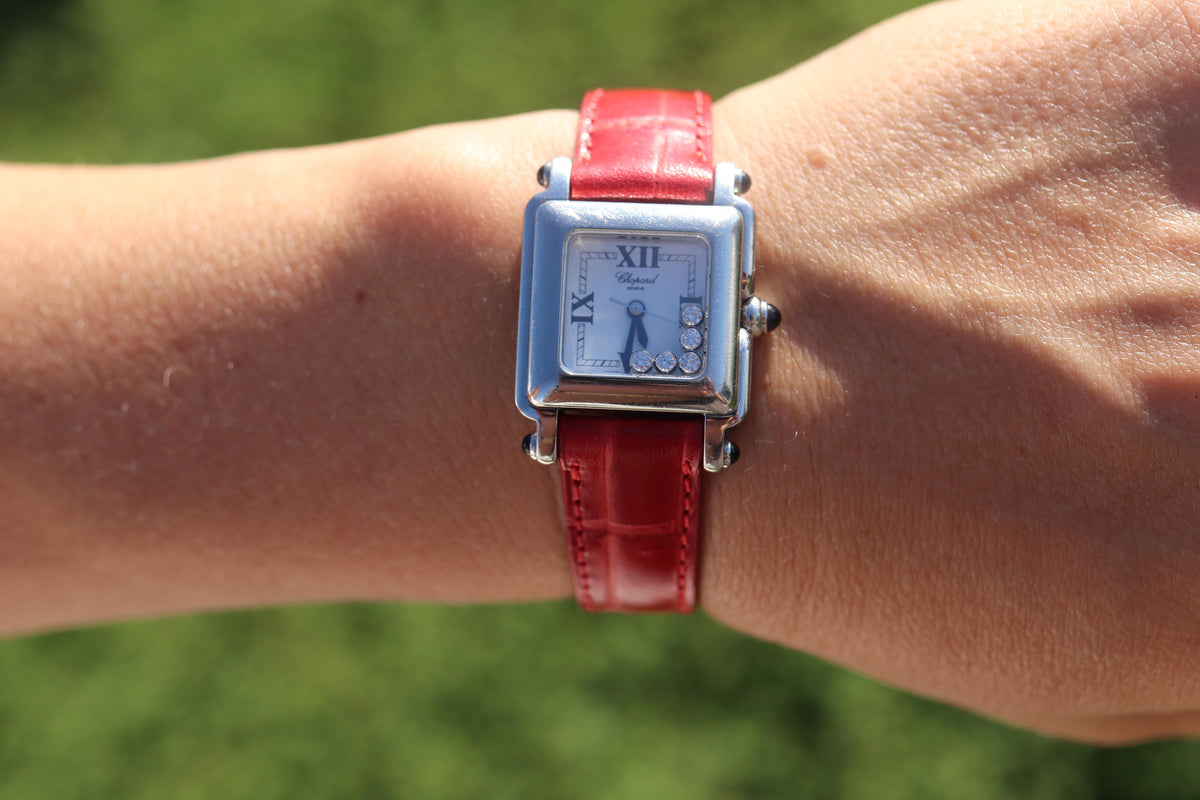 Chopard Happy Sport Square Diamond Watch. Chopard LUC 27/8892-23 Ladies