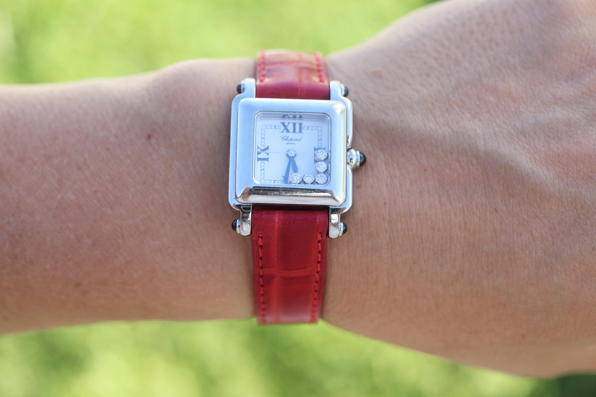 Chopard Happy Sport Square Diamond Watch. Chopard LUC 27/8892-23 Ladies