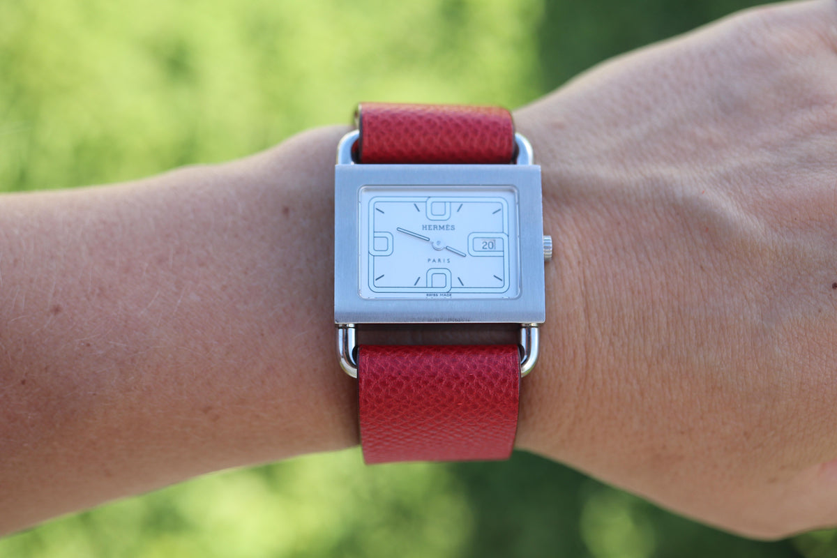 Genuine HERMES BA1.510. Hermes Barenia Stainless Steel Watch.