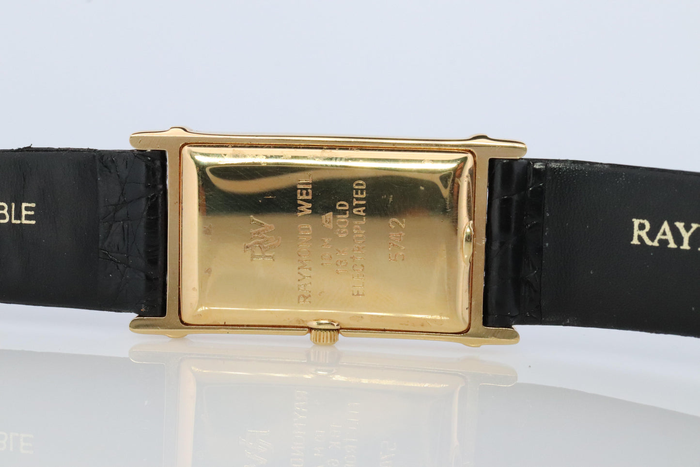 Raymond Weil Ladies watch. RW Tank Carree 5742 18k Gold Electroplated.