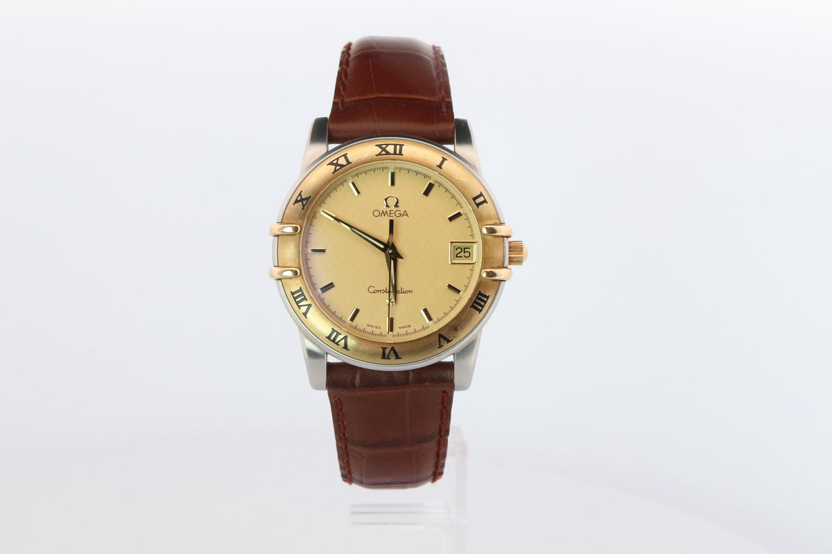 Omega Watch. Mens Omega 34mm Constellation Manhattan 18k SS