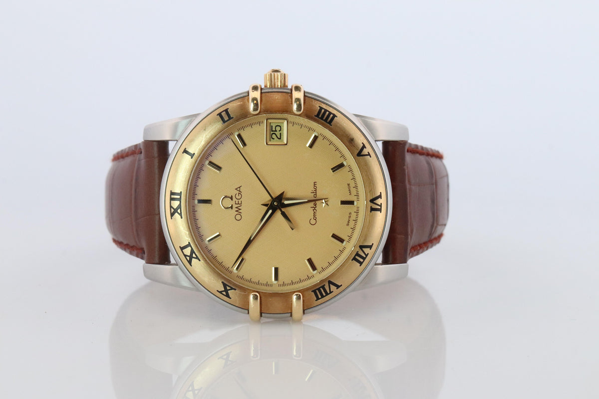 Omega Watch. Mens Omega 34mm Constellation Manhattan 18k SS