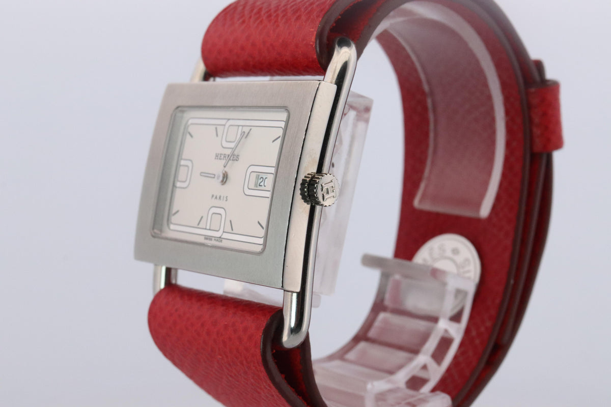 Genuine HERMES BA1.510. Hermes Barenia Stainless Steel Watch.