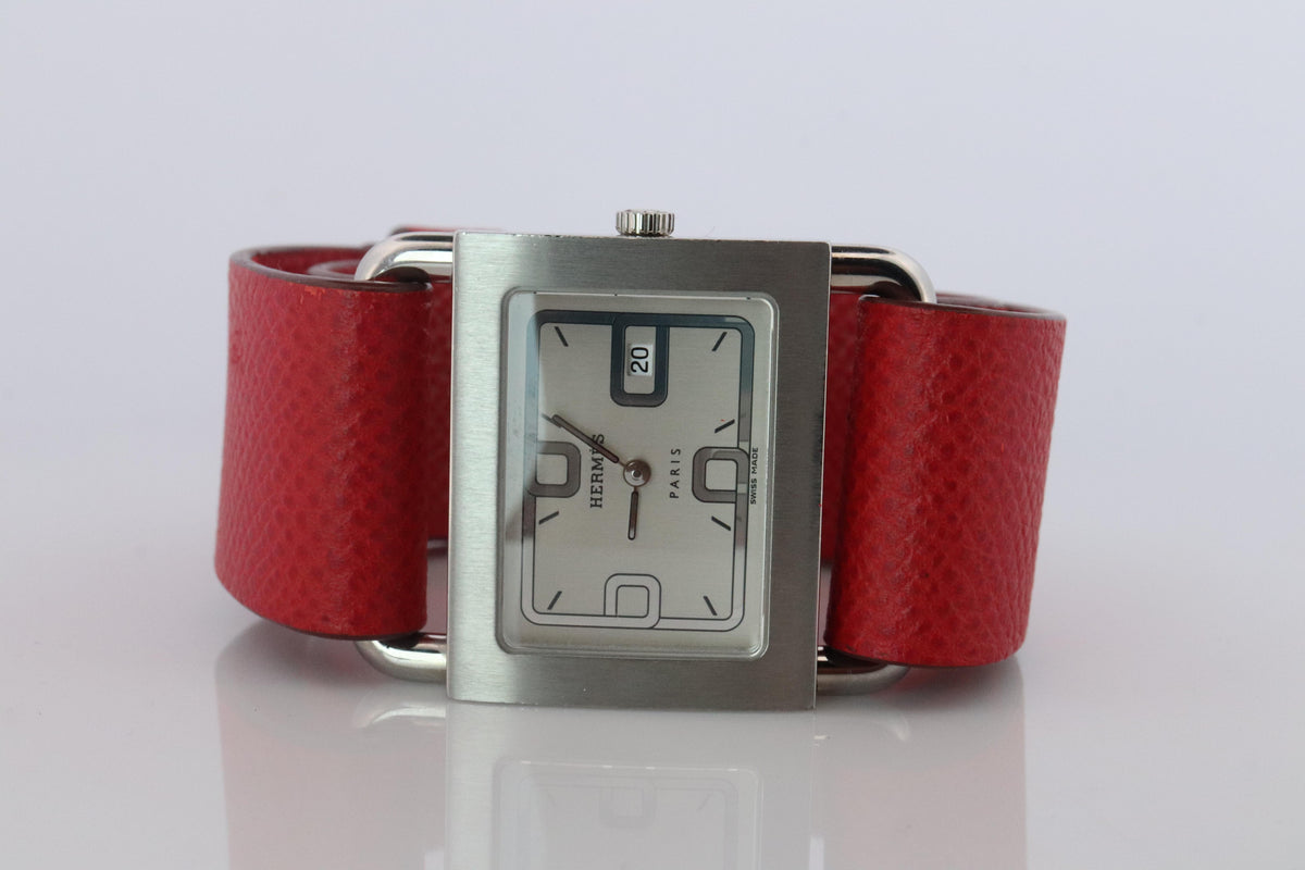 Genuine HERMES BA1.510. Hermes Barenia Stainless Steel Watch.