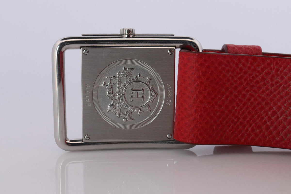 Genuine HERMES BA1.510. Hermes Barenia Stainless Steel Watch.
