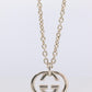 Vintage GUCCI Necklace. Double G Gucci Logo Sterling Silver Pendant Original box