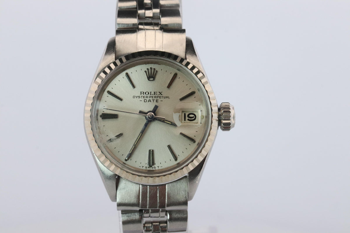 Genuine Rolex 6517 Oyster Perpetual Watch. Ladies ROLEX Automatic WG Bezel.
