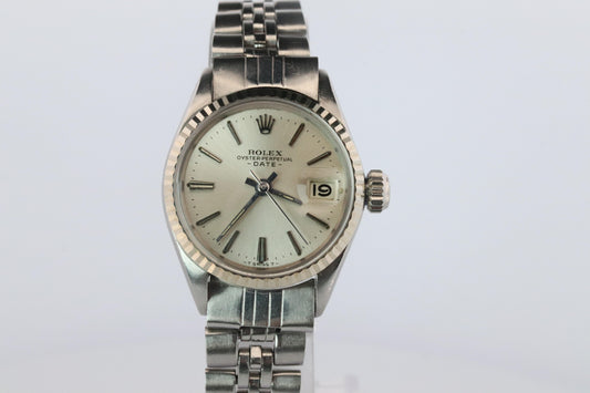 Genuine Rolex 6517 Oyster Perpetual Watch. Ladies ROLEX Automatic WG Bezel.