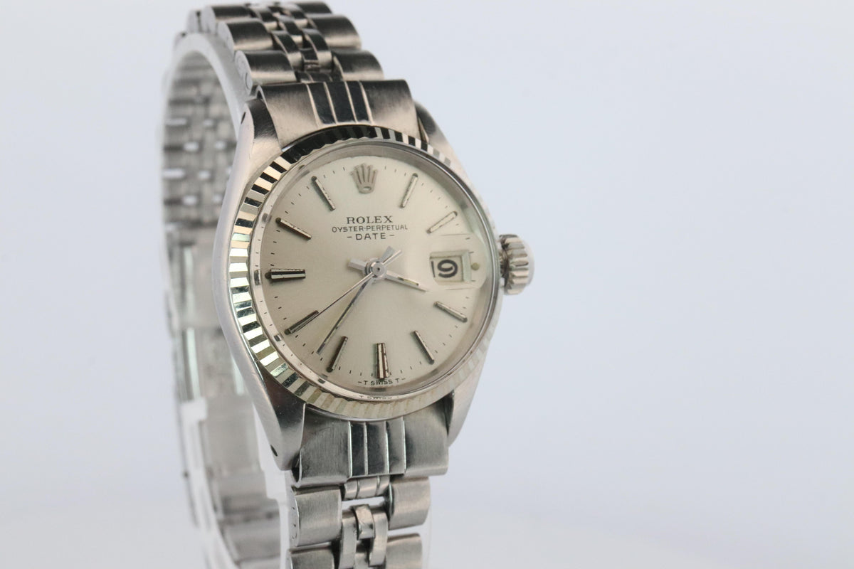 Genuine Rolex 6517 Oyster Perpetual Watch. Ladies ROLEX Automatic WG Bezel.