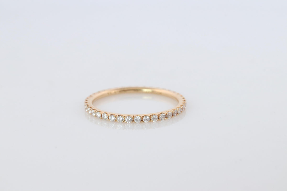 Preowned Van Cleef Arpels FELICITE band. 18k YG VCA Diamond Eternity ring.