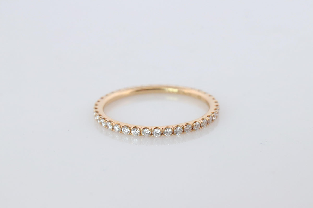 Preowned Van Cleef Arpels FELICITE band. 18k YG VCA Diamond Eternity ring.