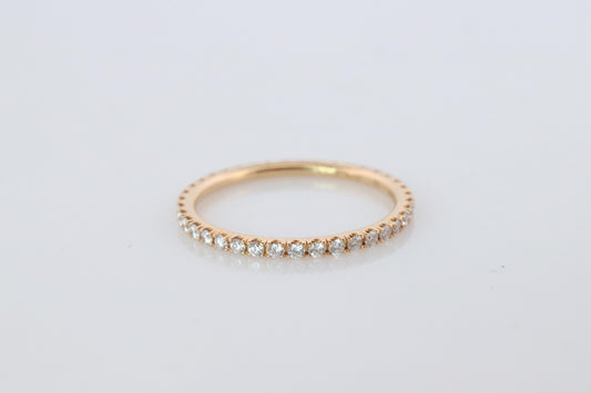 Preowned Van Cleef Arpels FELICITE band. 18k YG VCA Diamond Eternity ring.