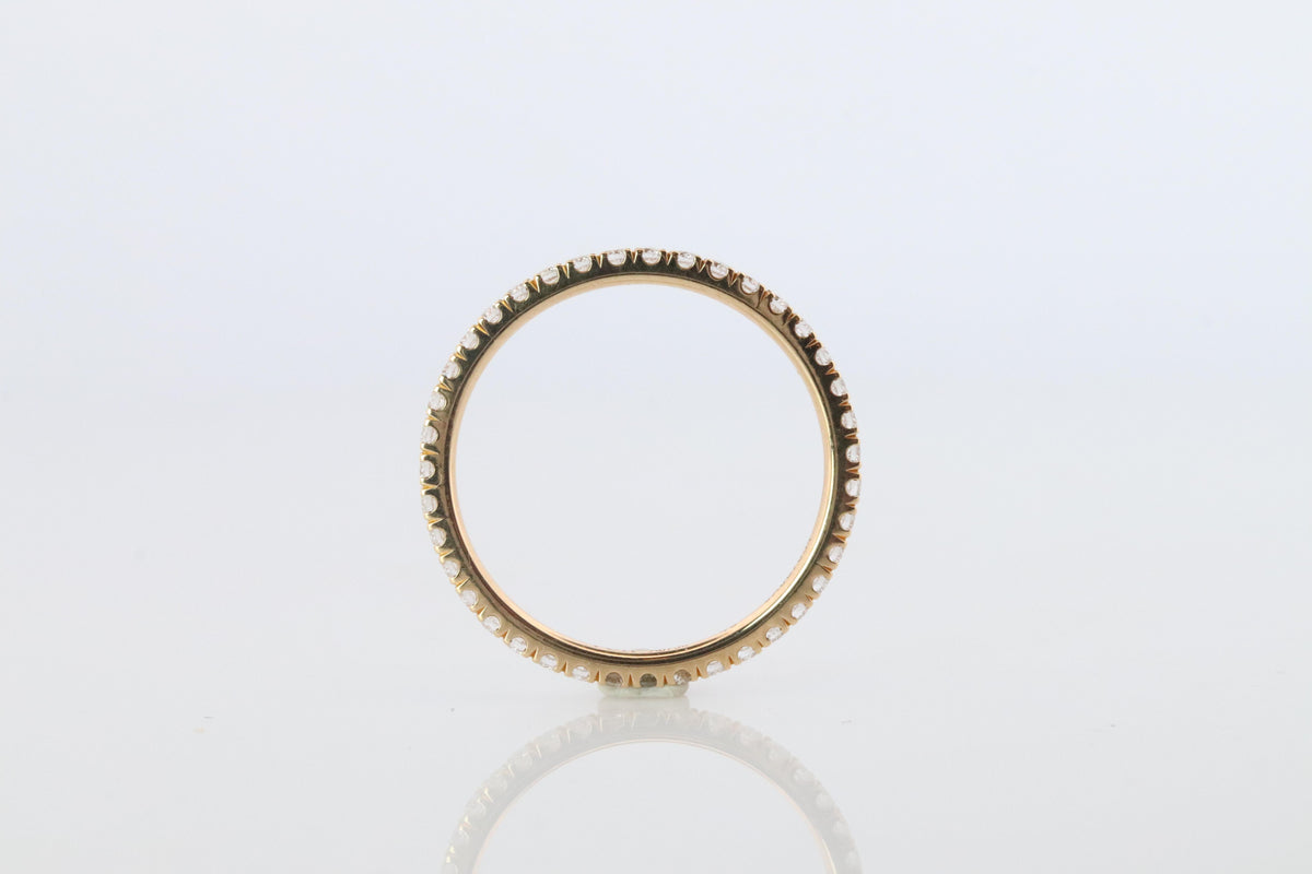 Preowned Van Cleef Arpels FELICITE band. 18k YG VCA Diamond Eternity ring.