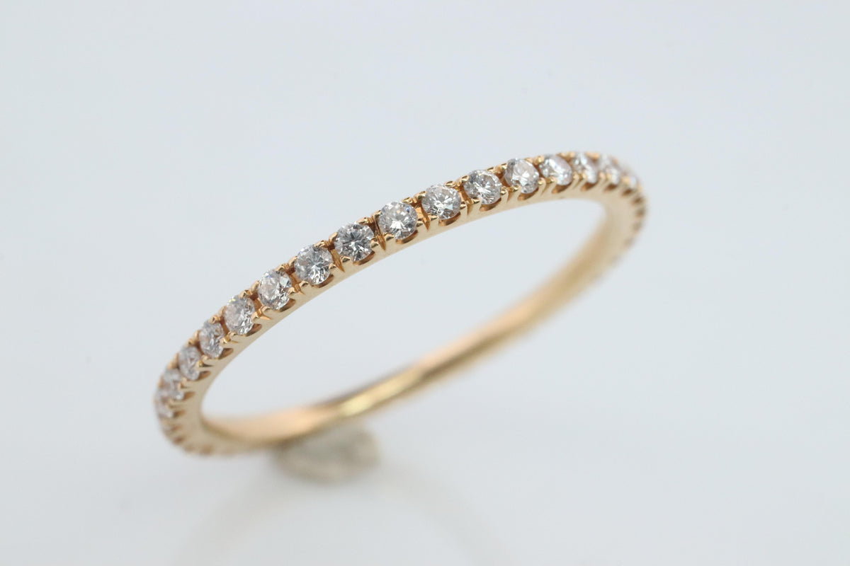 Preowned Van Cleef Arpels FELICITE band. 18k YG VCA Diamond Eternity ring.