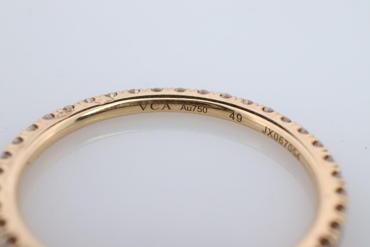 Preowned Van Cleef Arpels FELICITE band. 18k YG VCA Diamond Eternity ring.