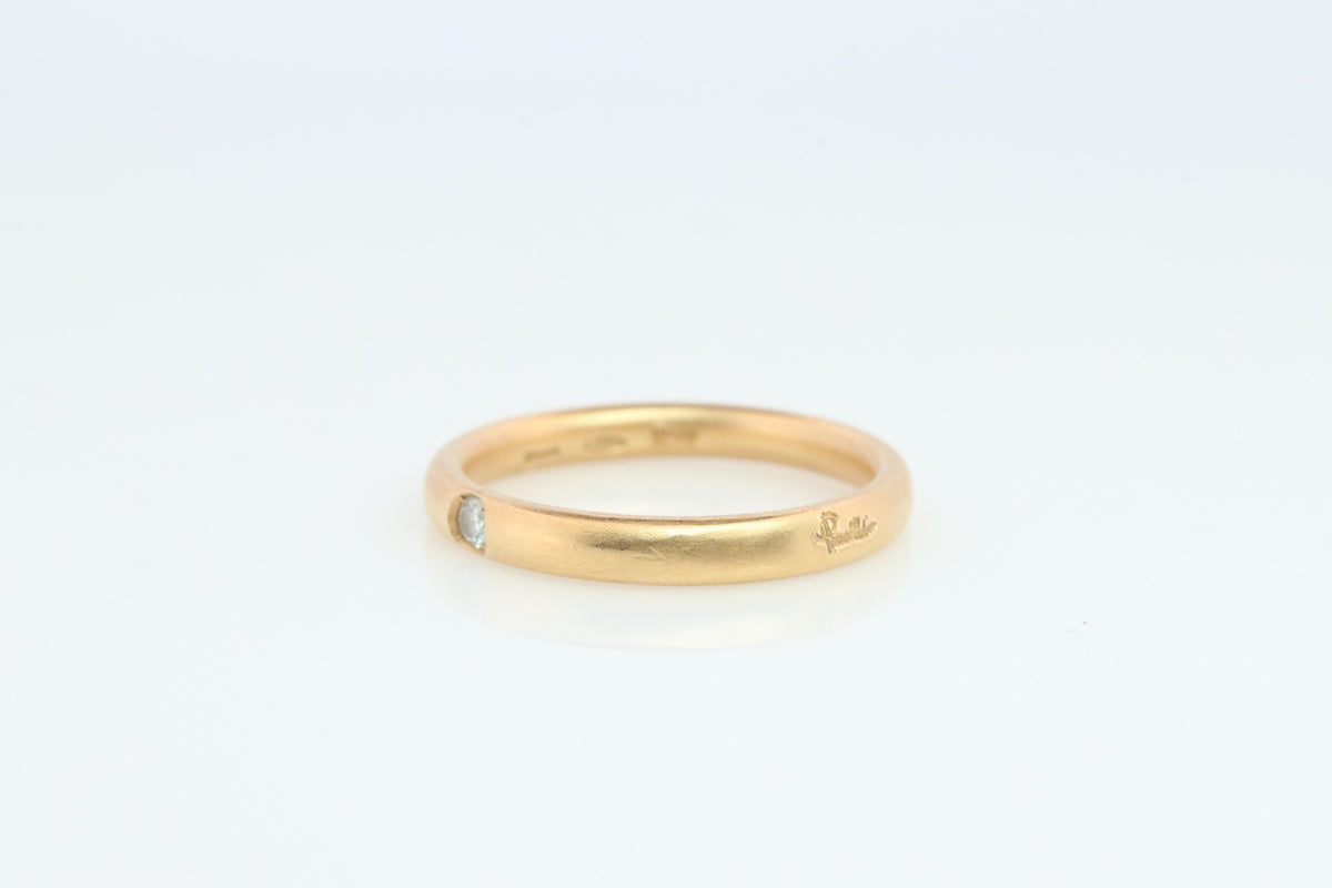 18k POMELATTO Ring. 18k yellow Gold Diamond Solitaire Lucciole Pomellato