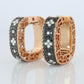 Preowned Roberto Coin Earrings. 18k Rose Gold Venetian Princess Diamond Hoops.