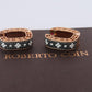 Preowned Roberto Coin Earrings. 18k Rose Gold Venetian Princess Diamond Hoops.