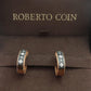 Preowned Roberto Coin Earrings. 18k Rose Gold Venetian Princess Diamond Hoops.