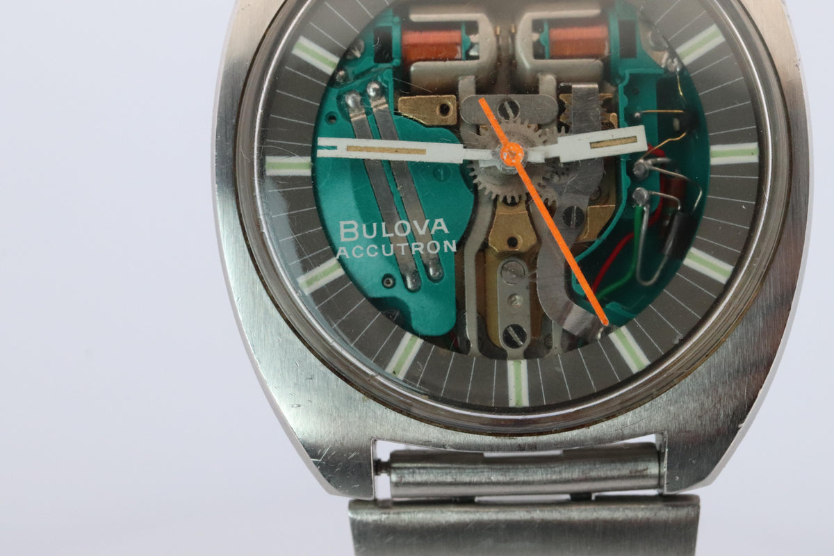 Vintage BULOVA Accutron watch. Spaceview Bulova Accutron Electric Transparent.