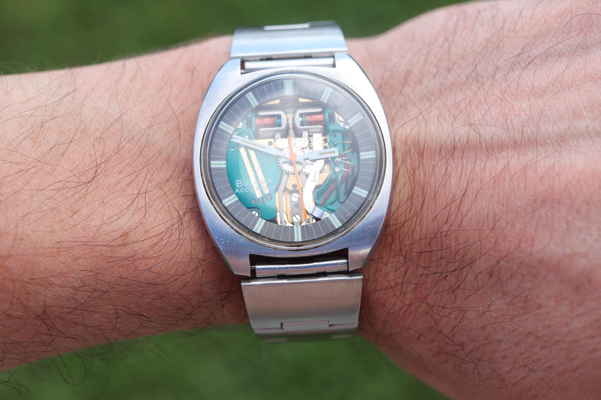 Vintage BULOVA Accutron watch. Spaceview Bulova Accutron Electric Transparent.