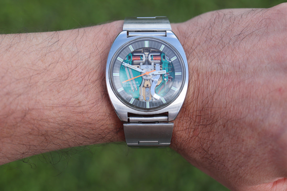 Vintage BULOVA Accutron watch. Spaceview Bulova Accutron Electric Transparent.