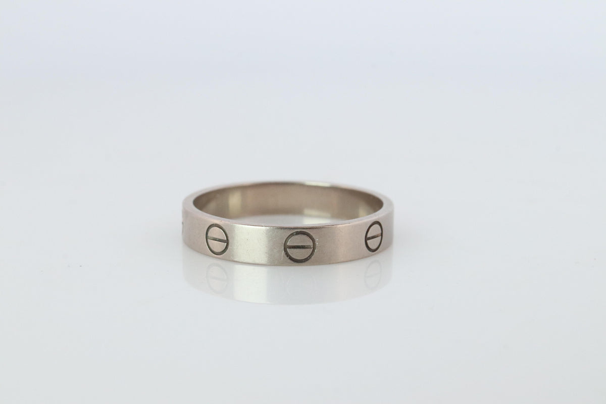 Vintage Cartier Love SM Ring. 18k WG Genuine Cartier Band.