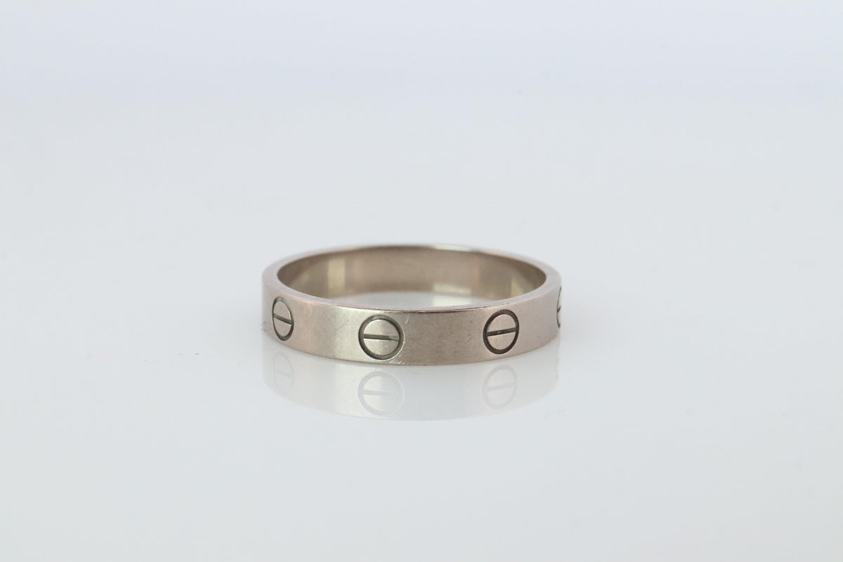 Vintage Cartier Love SM Ring. 18k WG Genuine Cartier Band.